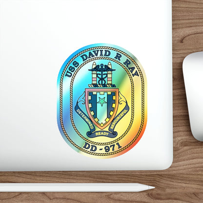 USS David R Ray DD 971 (U.S. Navy) Holographic STICKER Die-Cut Vinyl Decal-The Sticker Space