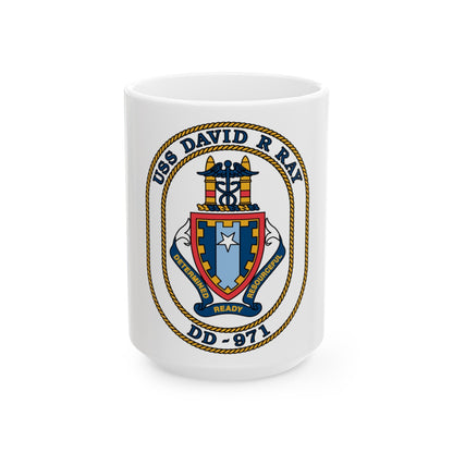 USS David R Ray DD 971 (U.S. Navy) White Coffee Mug-15oz-The Sticker Space