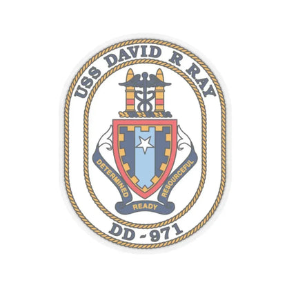 USS David R Ray DD 971 (U.S. Navy) STICKER Vinyl Kiss-Cut Decal 2 Inch Transparent - The Sticker Space