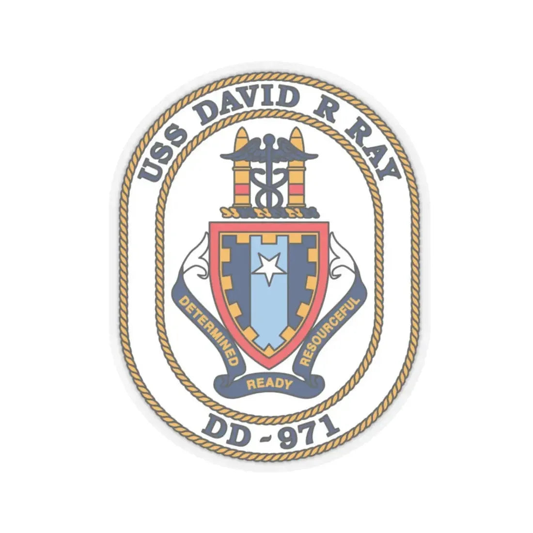 USS David R Ray DD 971 (U.S. Navy) STICKER Vinyl Kiss-Cut Decal 3 Inch Transparent - The Sticker Space
