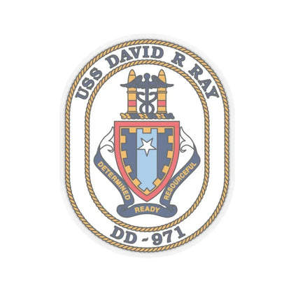 USS David R Ray DD 971 (U.S. Navy) STICKER Vinyl Kiss-Cut Decal 3 Inch Transparent - The Sticker Space