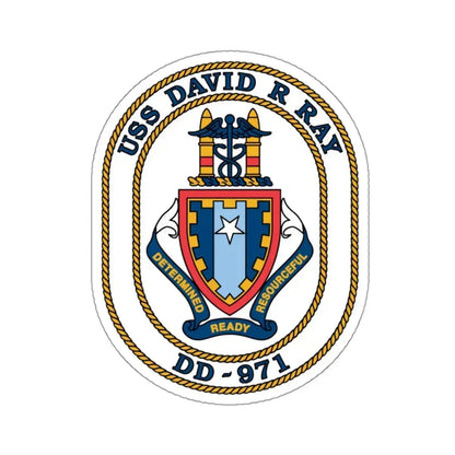USS David R Ray DD 971 (U.S. Navy) STICKER Vinyl Kiss-Cut Decal 3 Inch White - The Sticker Space