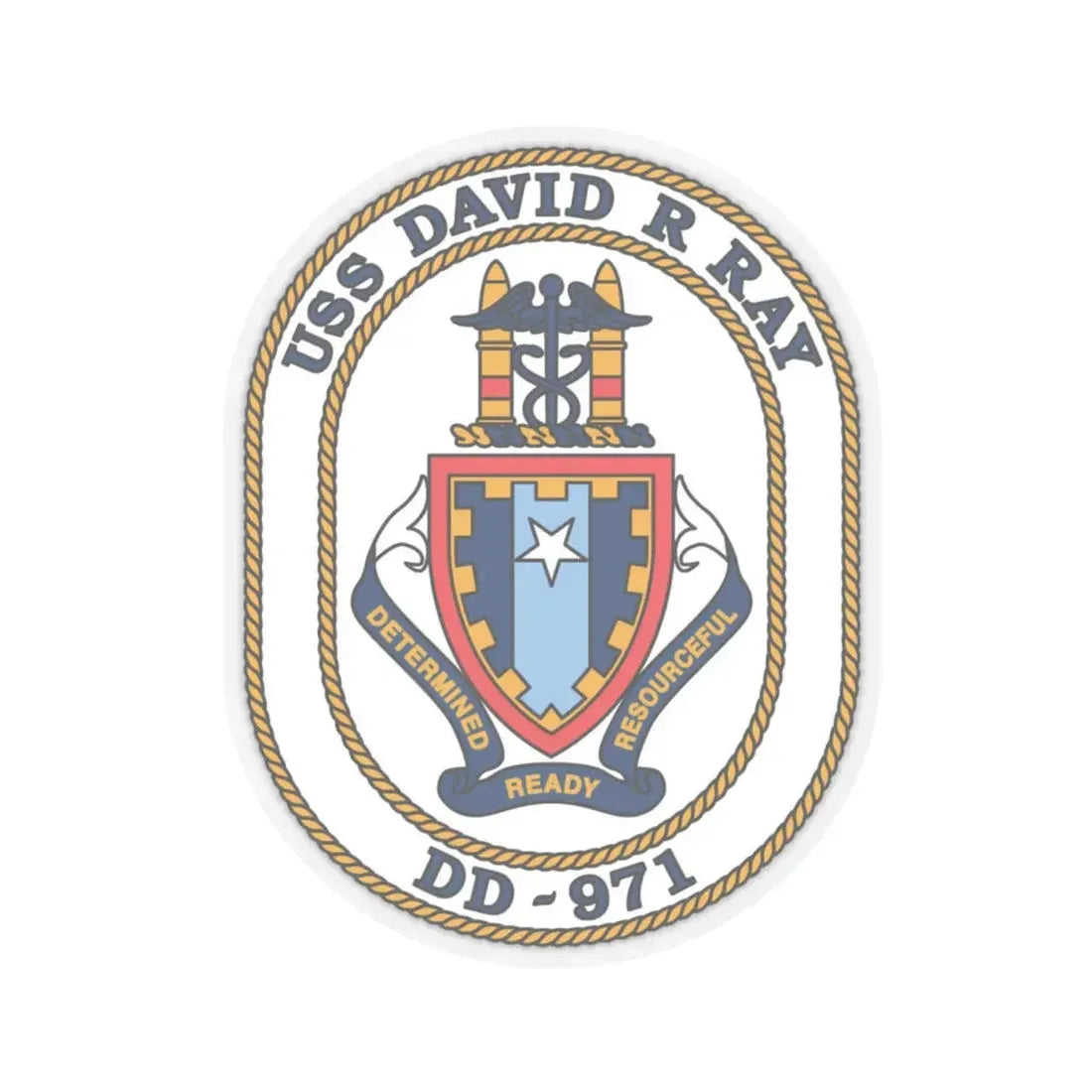 USS David R Ray DD 971 (U.S. Navy) STICKER Vinyl Kiss-Cut Decal 4 Inch Transparent - The Sticker Space