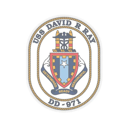 USS David R Ray DD 971 (U.S. Navy) STICKER Vinyl Kiss-Cut Decal 4 Inch Transparent - The Sticker Space