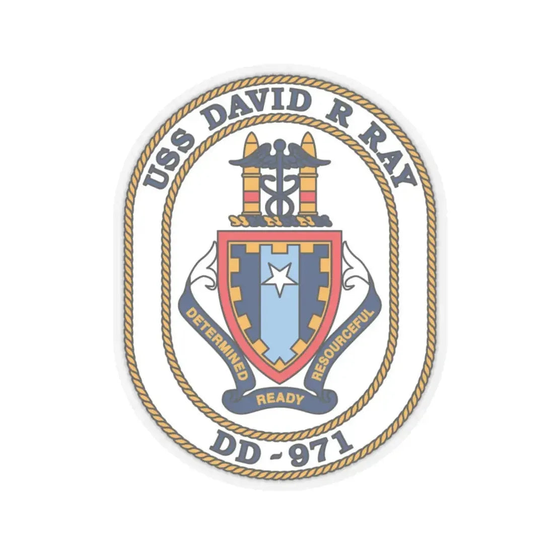USS David R Ray DD 971 (U.S. Navy) STICKER Vinyl Kiss-Cut Decal 6 Inch Transparent - The Sticker Space