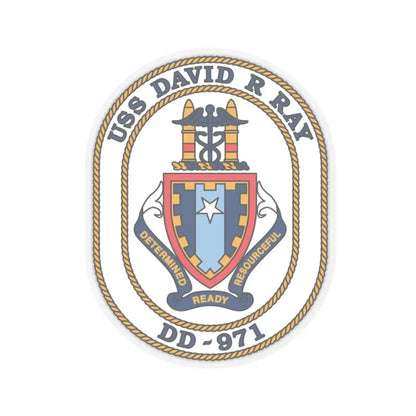USS David R Ray DD 971 (U.S. Navy) STICKER Vinyl Kiss-Cut Decal 6 Inch Transparent - The Sticker Space