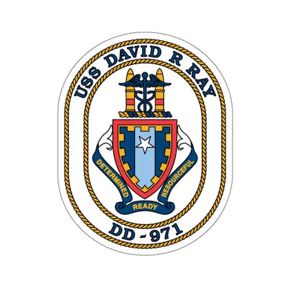 USS David R Ray DD 971 (U.S. Navy) STICKER Vinyl Kiss-Cut Decal 6 Inch White - The Sticker Space