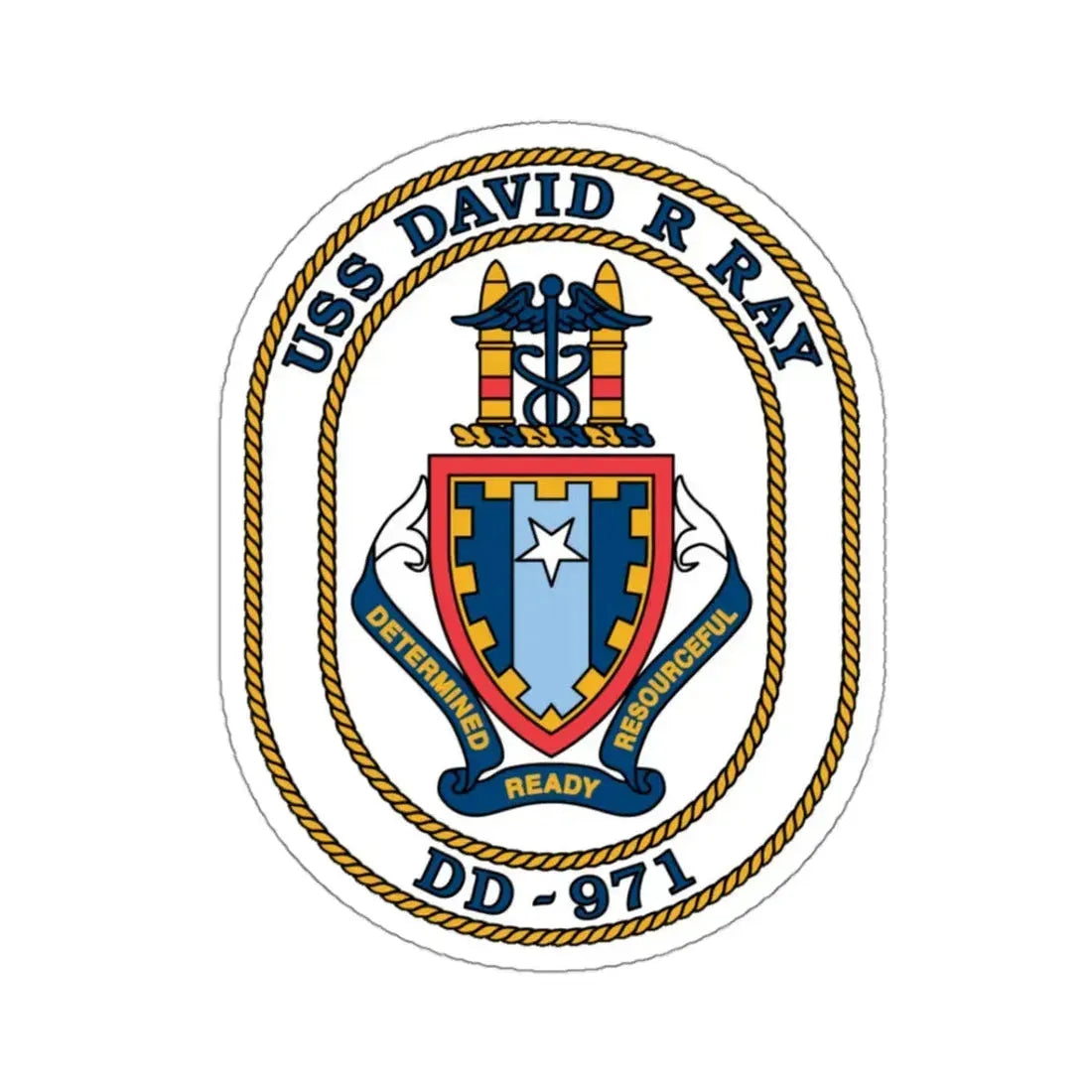 USS David R Ray DD 971 (U.S. Navy) STICKER Vinyl Kiss-Cut Decal - The Sticker Space