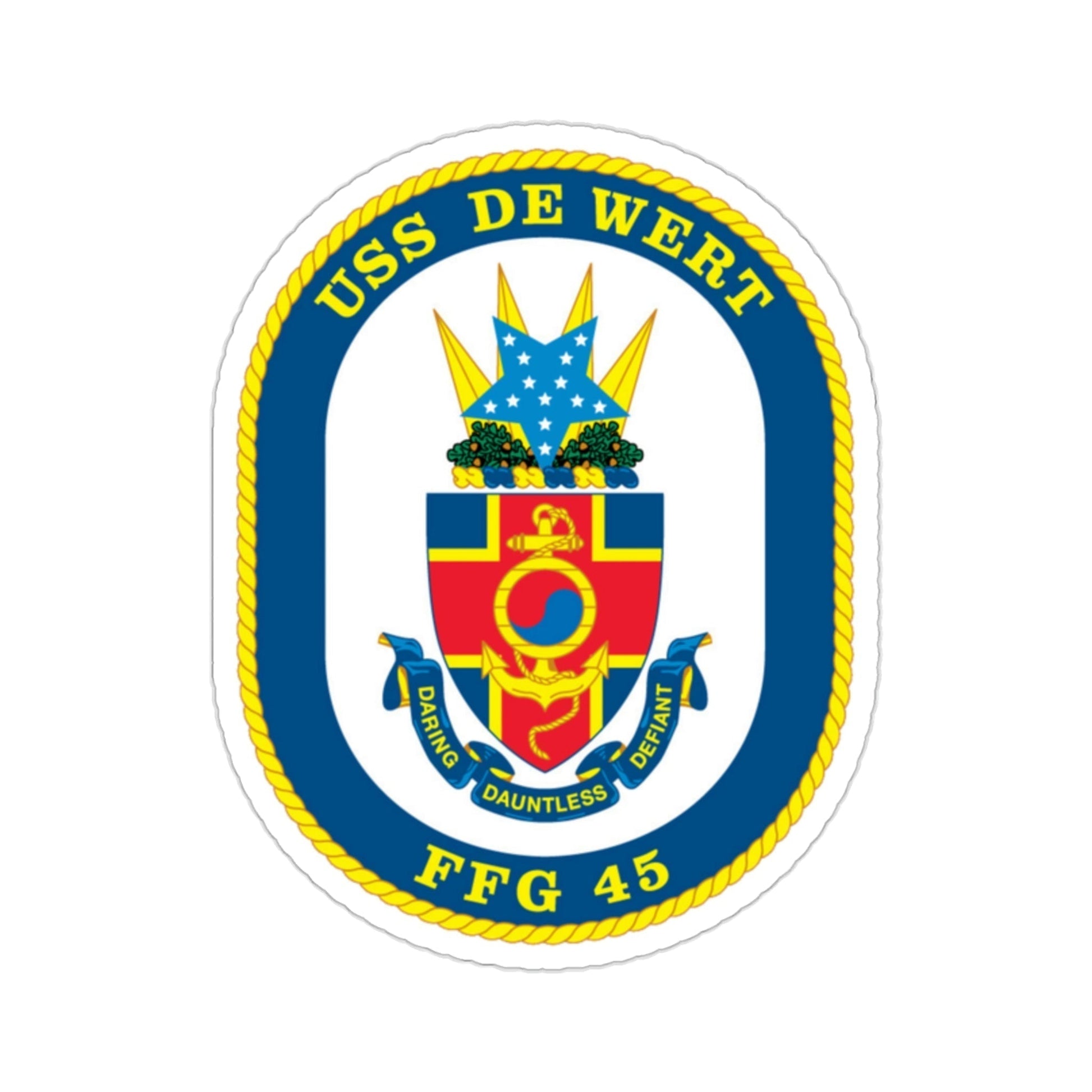 USS De Wert FFG 45 (U.S. Navy) STICKER Vinyl Die-Cut Decal-2 Inch-The Sticker Space