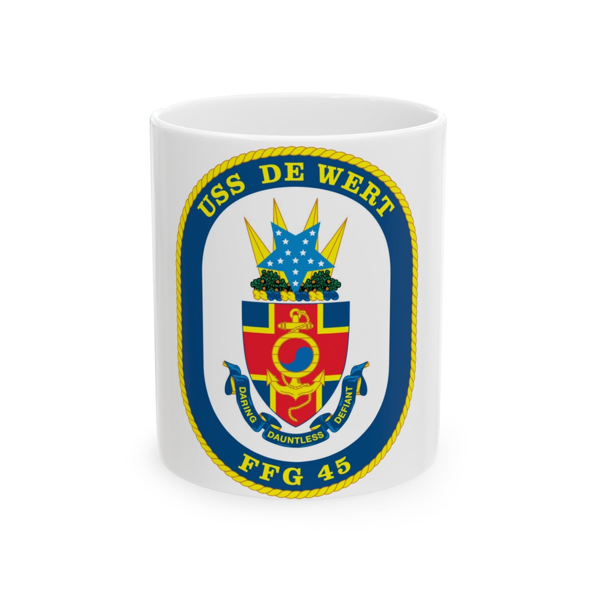 USS De Wert FFG 45 (U.S. Navy) White Coffee Mug-11oz-The Sticker Space