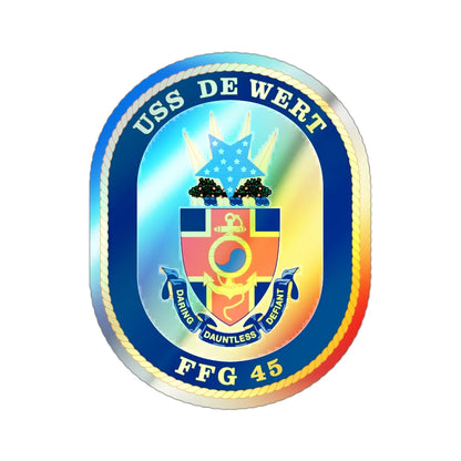 USS De Wert FFG 45 (U.S. Navy) Holographic STICKER Die-Cut Vinyl Decal 3 Inch Holographic - The Sticker Space