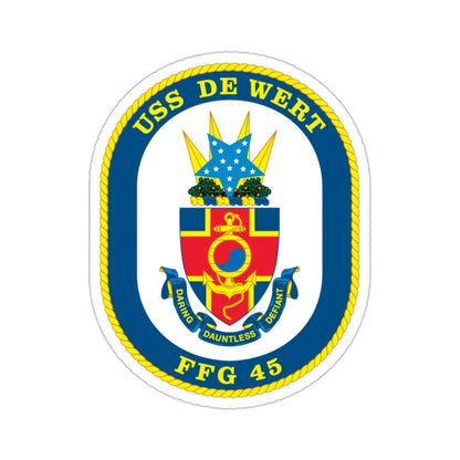USS De Wert FFG 45 (U.S. Navy) STICKER Vinyl Die-Cut Decal 2 Inch - The Sticker Space
