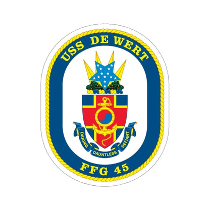 USS De Wert FFG 45 (U.S. Navy) STICKER Vinyl Die-Cut Decal 3 Inch - The Sticker Space