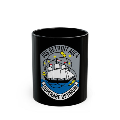 USS Detroit AOE 4 (U.S. Navy) Black Coffee Mug-11oz-The Sticker Space