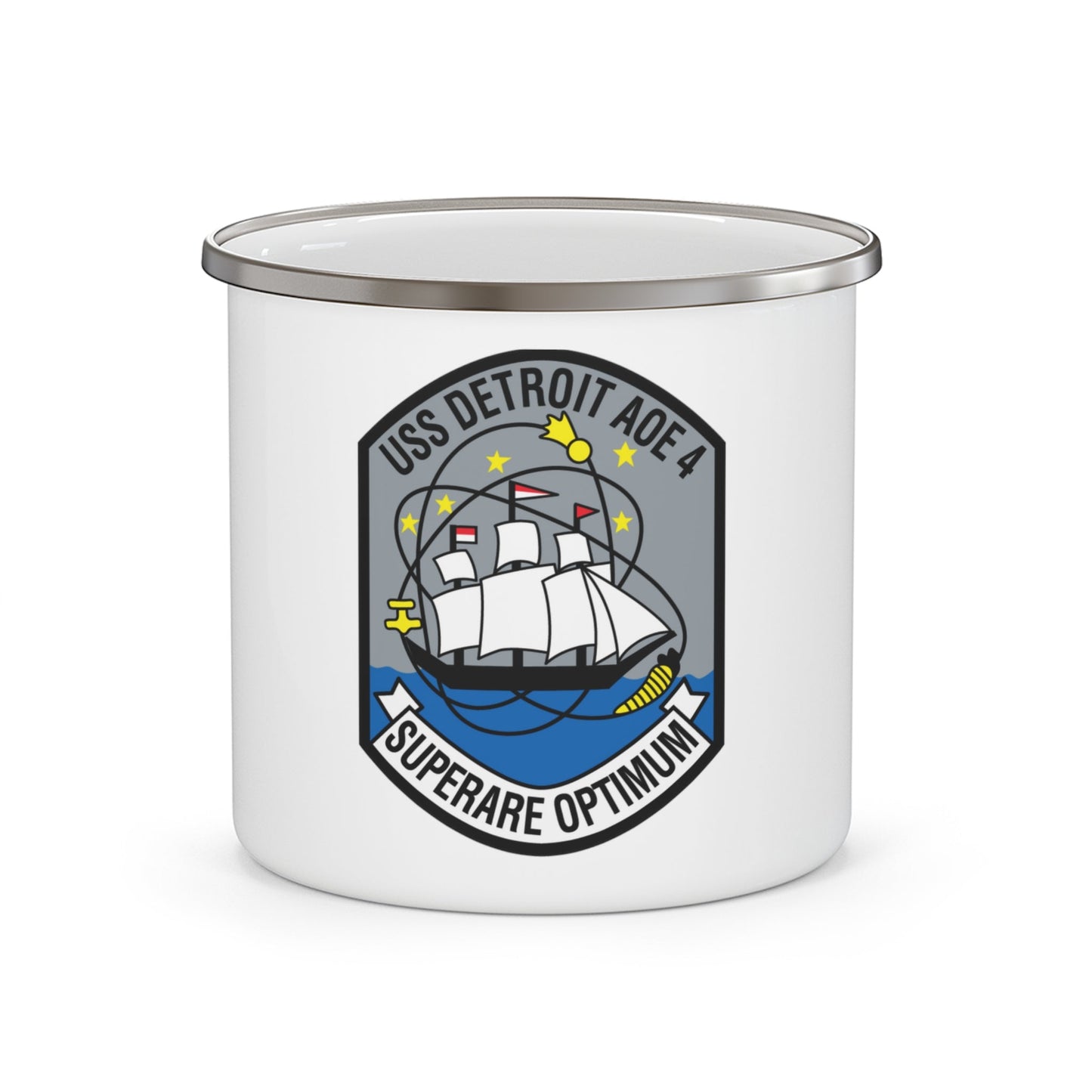 USS Detroit AOE 4 (U.S. Navy) Enamel Mug 12oz-12oz-The Sticker Space