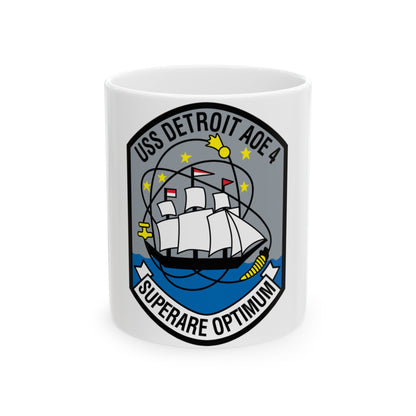 USS Detroit AOE 4 (U.S. Navy) White Coffee Mug-11oz-The Sticker Space