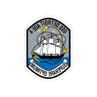 USS Detroit AOE 4 (U.S. Navy) REVERSE PRINT Transparent Die-Cut STICKER 6 Inch Die-Cut Transparent - The Sticker Space
