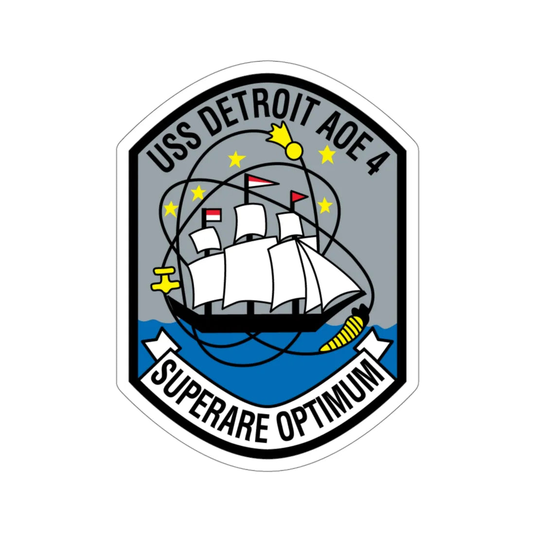 USS Detroit AOE 4 (U.S. Navy) STICKER Vinyl Die-Cut Decal 4 Inch - The Sticker Space