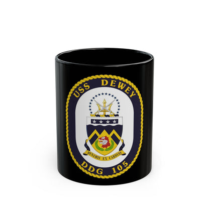 USS Dewey COA (U.S. Navy) Black Coffee Mug-11oz-The Sticker Space