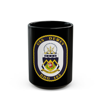 USS Dewey COA (U.S. Navy) Black Coffee Mug-15oz-The Sticker Space