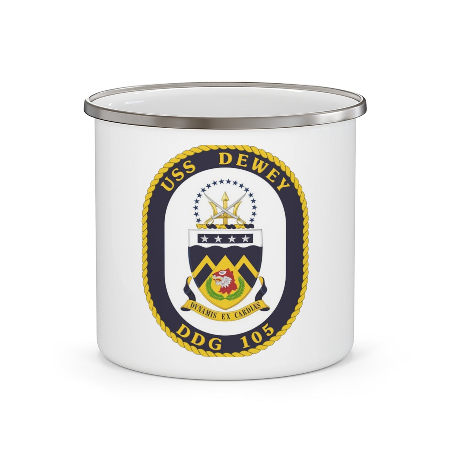 USS Dewey COA (U.S. Navy) Enamel Mug 12oz-12oz-The Sticker Space