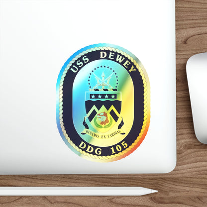 USS Dewey COA (U.S. Navy) Holographic STICKER Die-Cut Vinyl Decal-The Sticker Space