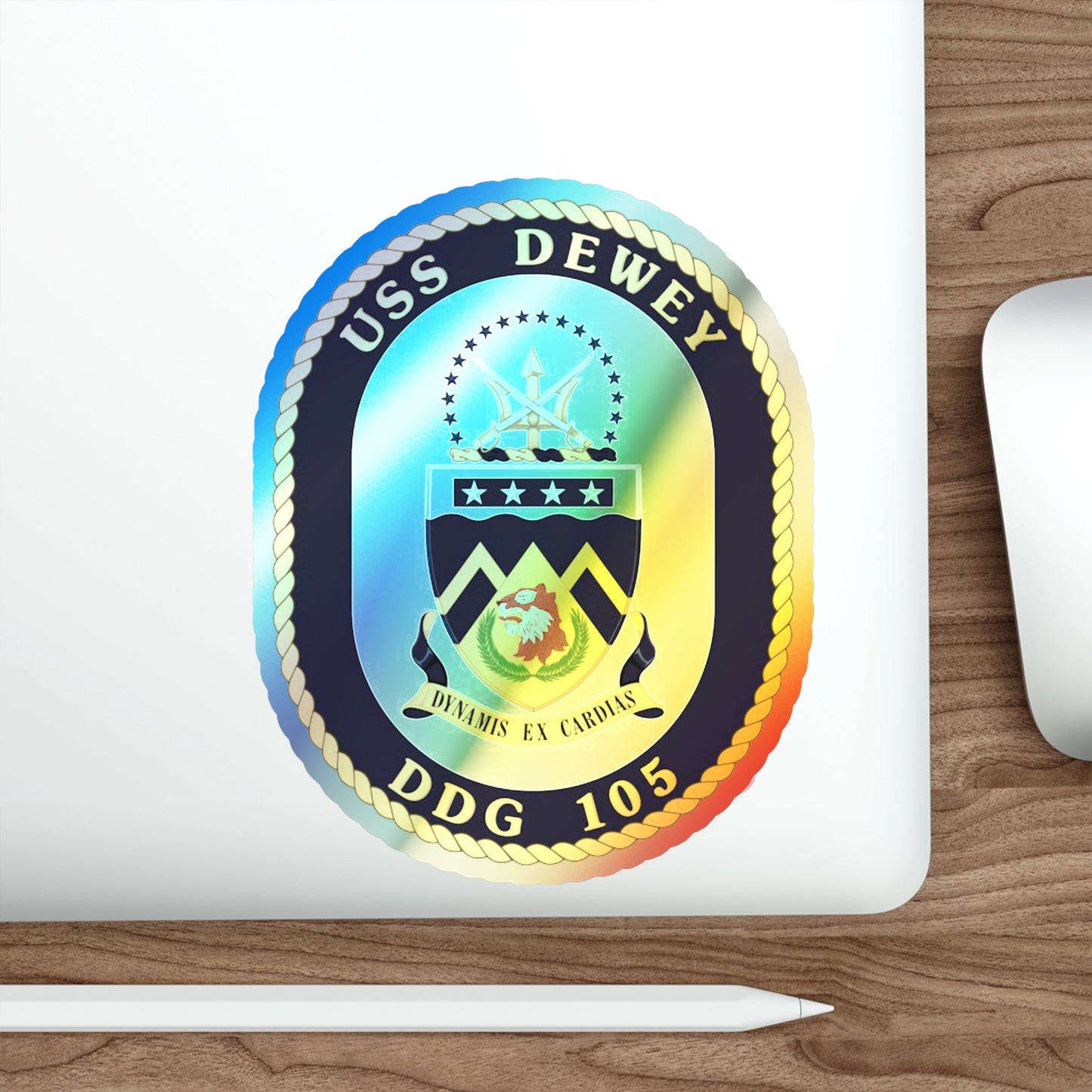 USS Dewey COA (U.S. Navy) Holographic STICKER Die-Cut Vinyl Decal-The Sticker Space