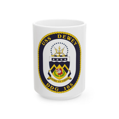 USS Dewey COA (U.S. Navy) White Coffee Mug-15oz-The Sticker Space