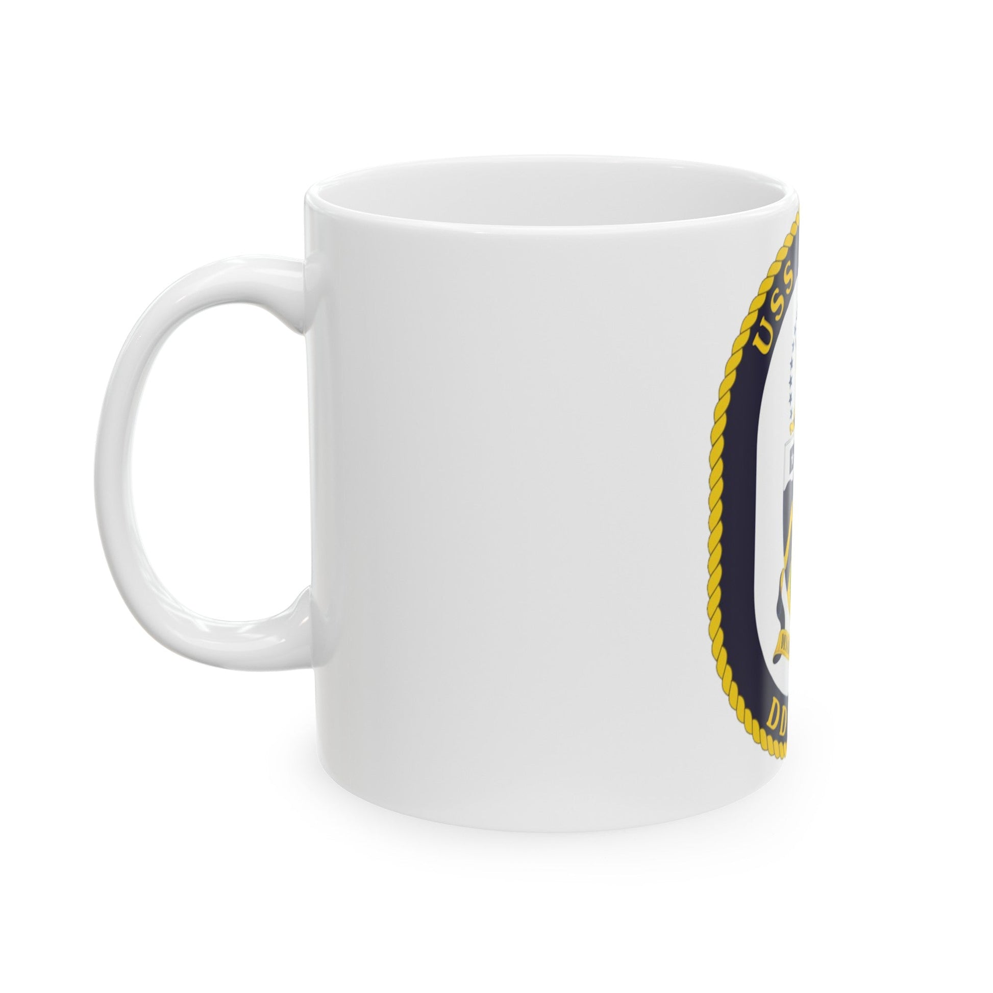 USS Dewey COA (U.S. Navy) White Coffee Mug-The Sticker Space