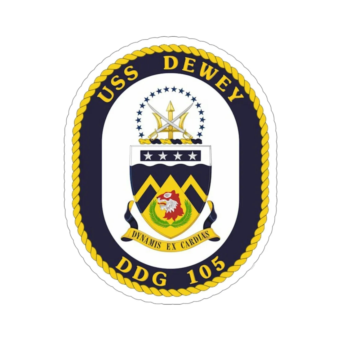 USS Dewey COA (U.S. Navy) STICKER Vinyl Die-Cut Decal 4 Inch - The Sticker Space