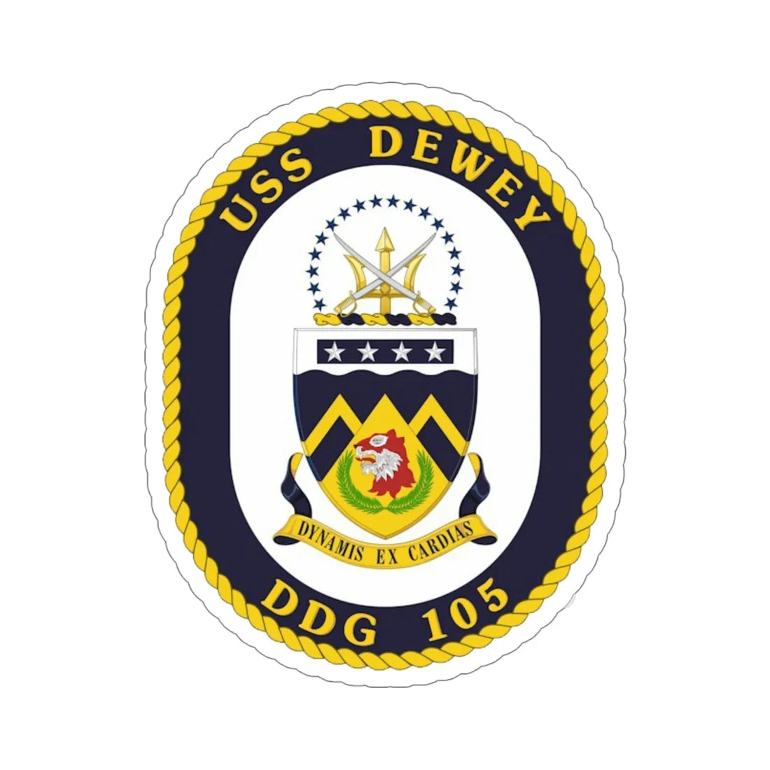 USS Dewey COA (U.S. Navy) STICKER Vinyl Die-Cut Decal 6 Inch - The Sticker Space