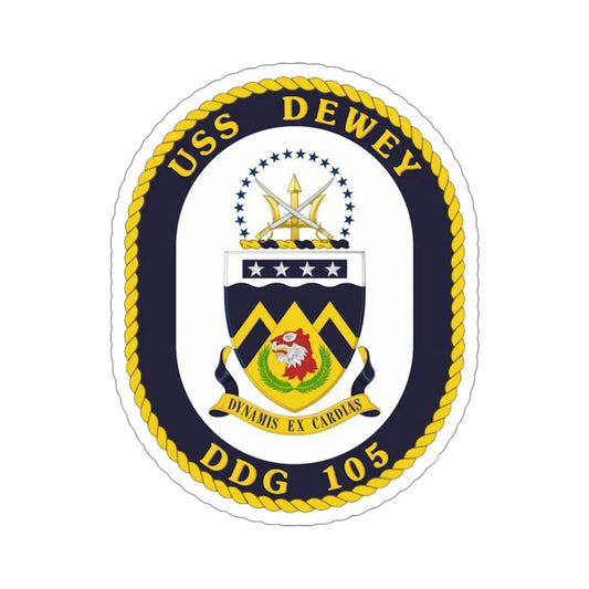USS Dewey COA (U.S. Navy) STICKER Vinyl Die-Cut Decal 6 Inch - The Sticker Space