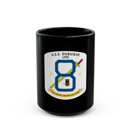 USS Dubuque LPD 8 (U.S. Navy) Black Coffee Mug-15oz-The Sticker Space