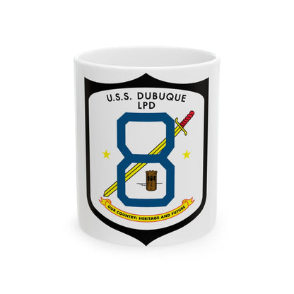 USS Dubuque LPD 8 (U.S. Navy) White Coffee Mug-11oz-The Sticker Space