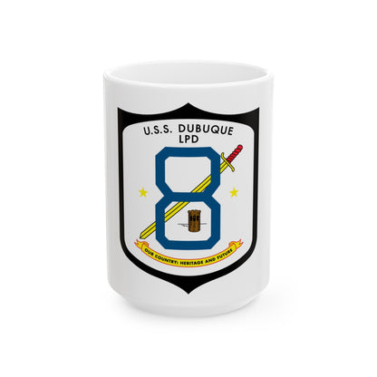 USS Dubuque LPD 8 (U.S. Navy) White Coffee Mug-15oz-The Sticker Space