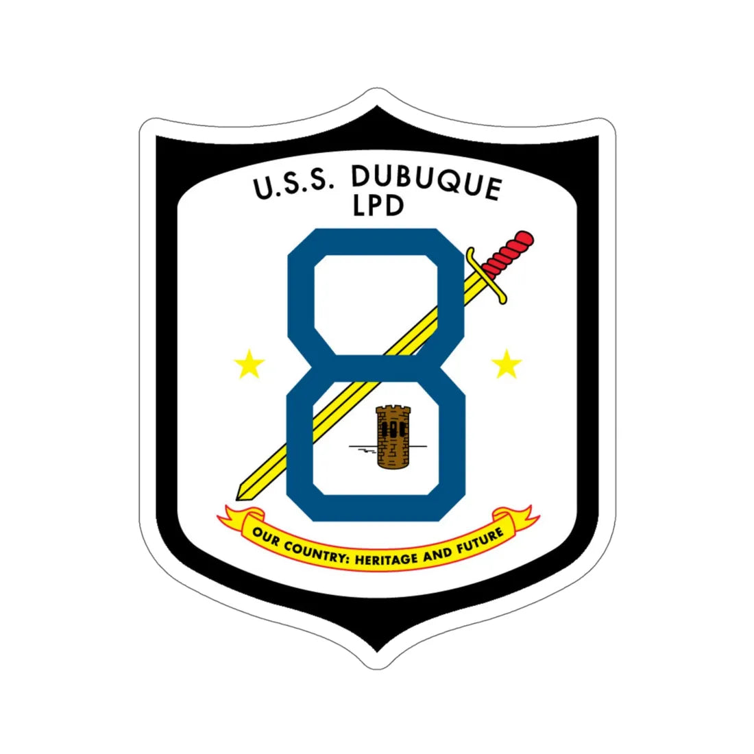 USS Dubuque LPD 8 (U.S. Navy) STICKER Vinyl Die-Cut Decal 6 Inch - The Sticker Space