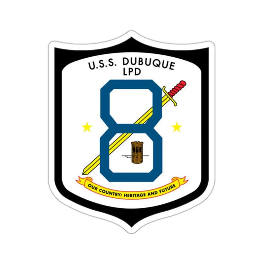 USS Dubuque LPD 8 (U.S. Navy) STICKER Vinyl Kiss-Cut Decal 2 Inch White - The Sticker Space