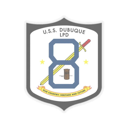 USS Dubuque LPD 8 (U.S. Navy) STICKER Vinyl Kiss-Cut Decal 4 Inch Transparent - The Sticker Space