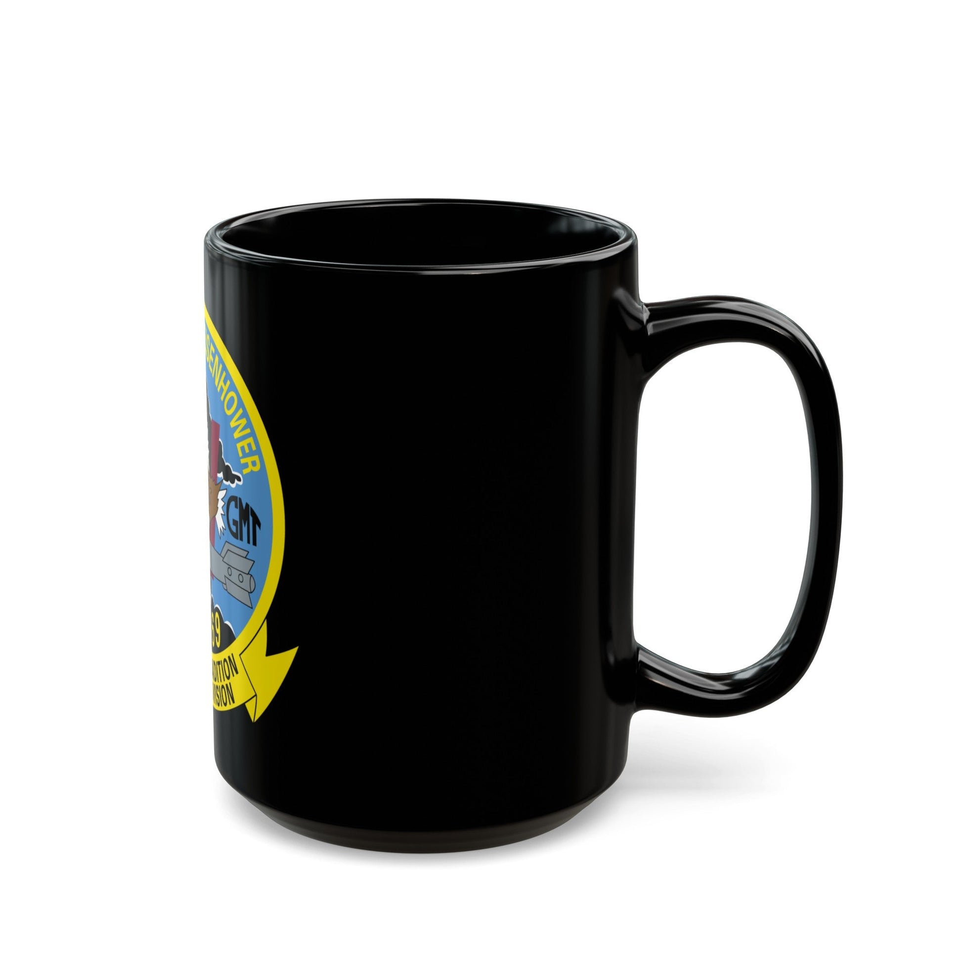 USS Dwight D Eisenhower Proud Tradition (U.S. Navy) Black Coffee Mug-The Sticker Space