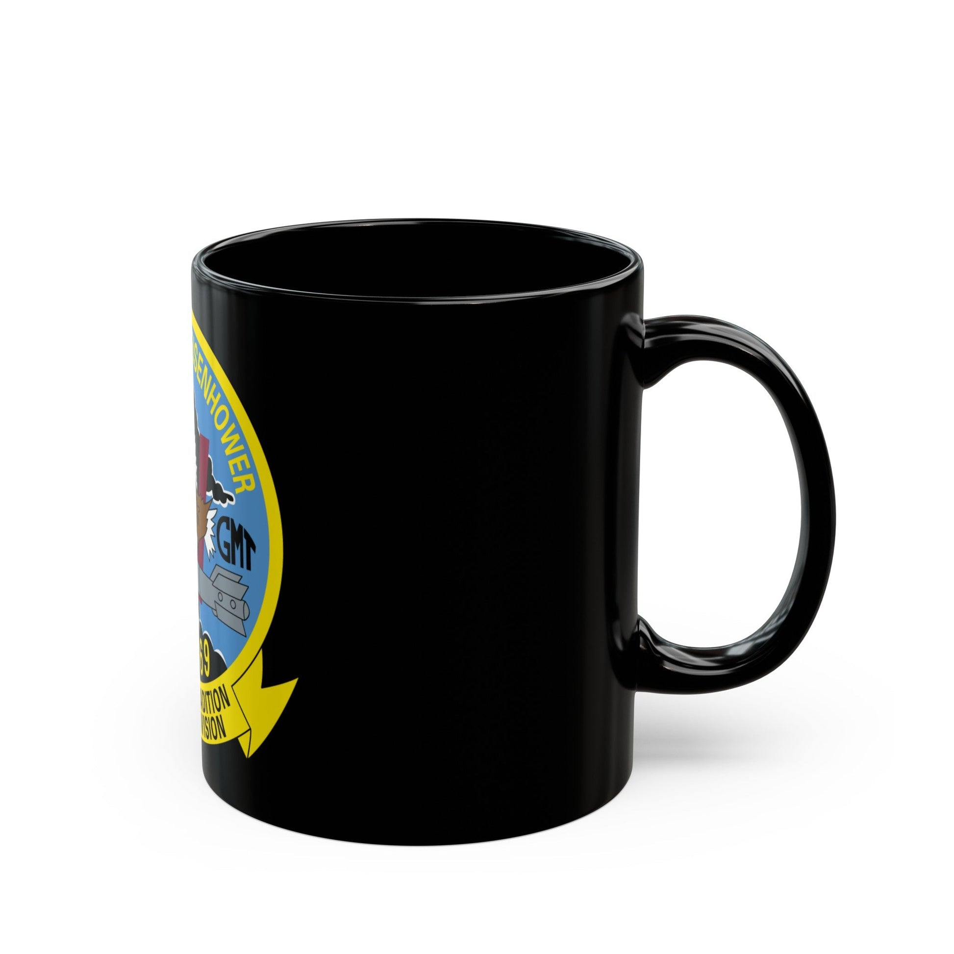 USS Dwight D Eisenhower Proud Tradition (U.S. Navy) Black Coffee Mug-The Sticker Space
