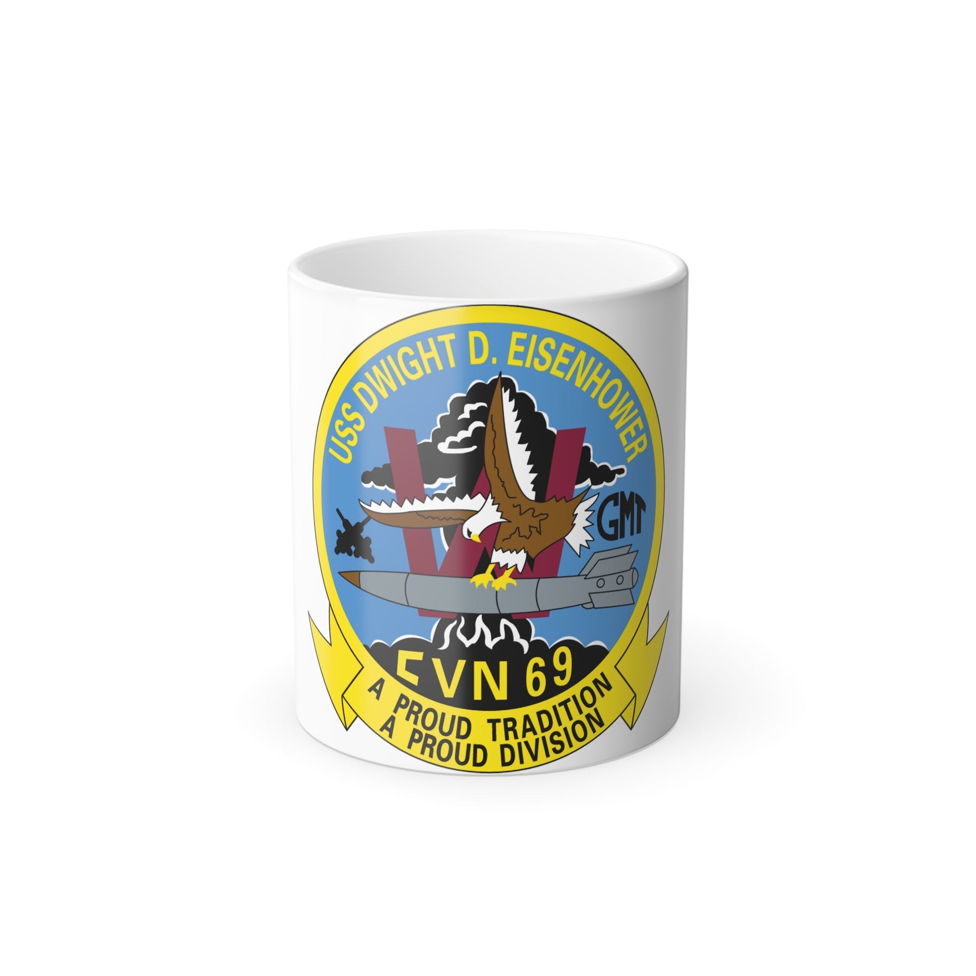 USS Dwight D Eisenhower Proud Tradition (U.S. Navy) Color Changing Mug 11oz-11oz-The Sticker Space