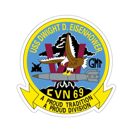 USS Dwight D Eisenhower Proud Tradition (U.S. Navy) STICKER Vinyl Kiss-Cut Decal 2 Inch White - The Sticker Space