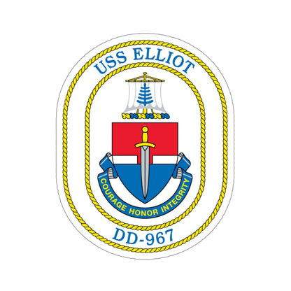 USS Elliot DD 967 (U.S. Navy) STICKER Vinyl Die-Cut Decal-6 Inch-The Sticker Space