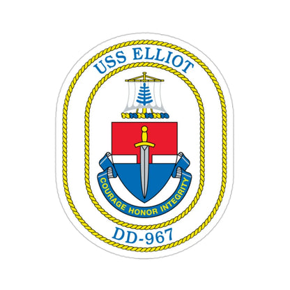 USS Elliot DD 967 (U.S. Navy) STICKER Vinyl Die-Cut Decal 2 Inch - The Sticker Space