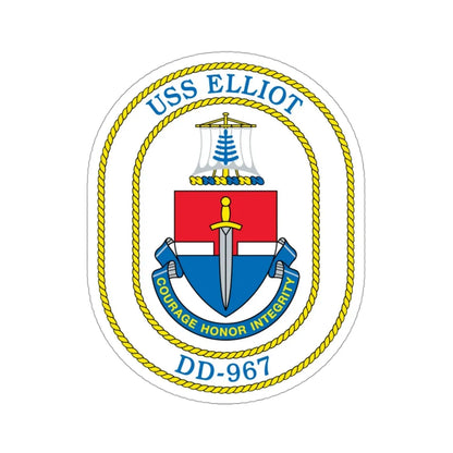 USS Elliot DD 967 (U.S. Navy) STICKER Vinyl Die-Cut Decal 3 Inch - The Sticker Space