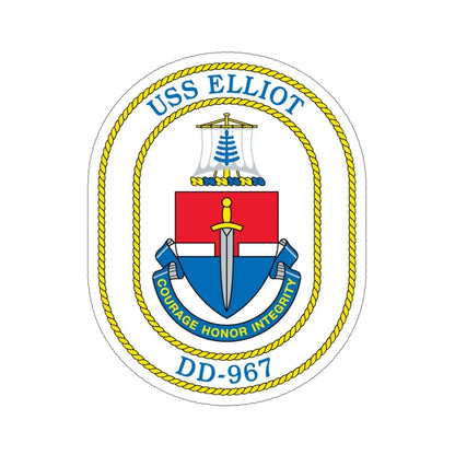 USS Elliot DD 967 (U.S. Navy) STICKER Vinyl Die-Cut Decal 5 Inch - The Sticker Space