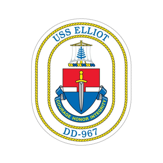 USS Elliot DD 967 (U.S. Navy) STICKER Vinyl Die-Cut Decal 6 Inch - The Sticker Space