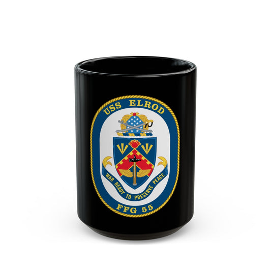 USS Elrod FFG 55 (U.S. Navy) Black Coffee Mug-15oz-The Sticker Space