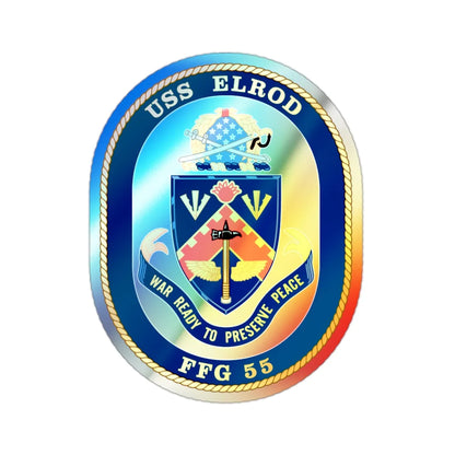 USS Elrod FFG 55 (U.S. Navy) Holographic STICKER Die-Cut Vinyl Decal 2 Inch Holographic - The Sticker Space