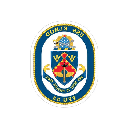 USS Elrod FFG 55 (U.S. Navy) REVERSE PRINT Transparent Die-Cut STICKER 4 Inch Die-Cut Transparent - The Sticker Space